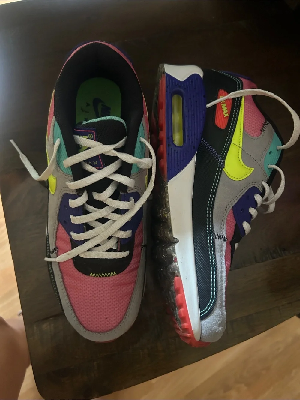 Nike Kids Pink, Neon Yellow & Teal Multi-Color Sneakers